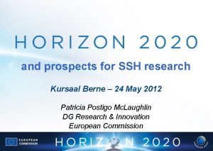 and prospects for SSH research Kursaal Berne 24