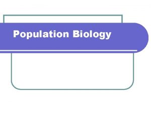 Populations biology definition