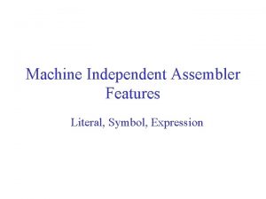 What is literal in assembler