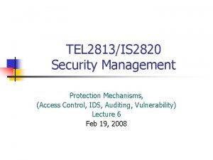 TEL 2813IS 2820 Security Management Protection Mechanisms Access