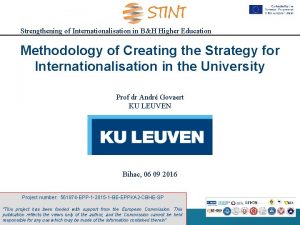 Strengthening of Internationalisation in BH Higher Education Methodology