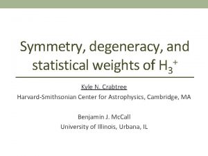 Symmetry degeneracy and statistical weights of H 3