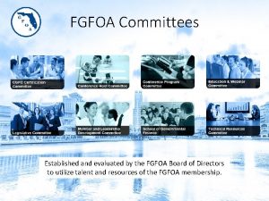 FGFOA Committees Established and evaluated by the FGFOA