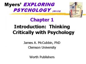 Exploring psychology chapter 1