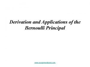 Application of bernoulli's principle