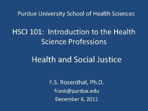 Purdue health sciences