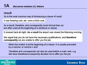 Discourse markers reason