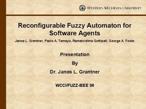 Reconfigurable Fuzzy Automaton for Software Agents Janos L