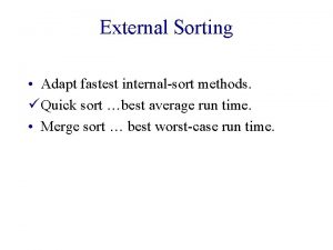 External and internal sorting