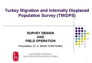 Turkey Migration and Internally Displaced Population Survey TMIDPS