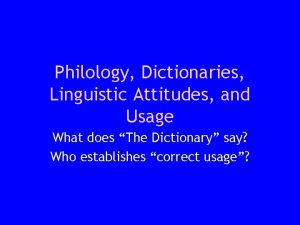 Philology dictionary