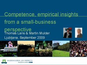 Competence empirical insights from a smallbusiness perspective Thomas