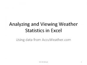 Weather in excel