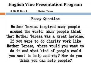 About mother teresa in english About mother teresa in english