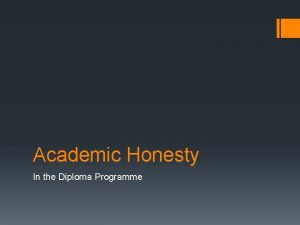 The honesty diploma