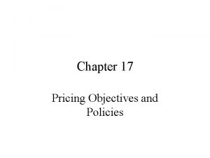 3 pricing objectives