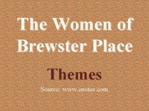 The women of brewster place essay