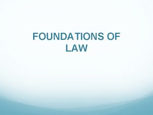 FOUNDATIONS OF LAW United States Constitution Signed September