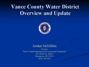 Vance county water district