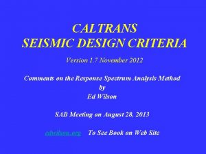 Caltrans seismic design criteria