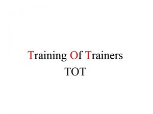 Training tot coach Training tot coach