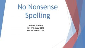 No nonsense spelling strategies