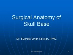 Surgical Anatomy of Skull Base Dr Supreet Singh