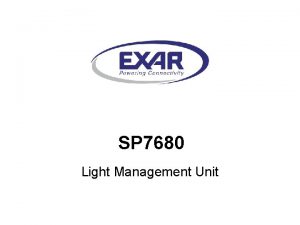 SP 7680 Light Management Unit SP 7680 7