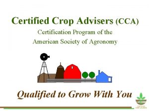 Certified crop adviser certification