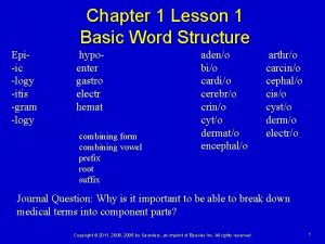 Chapter 1 basic word structure
