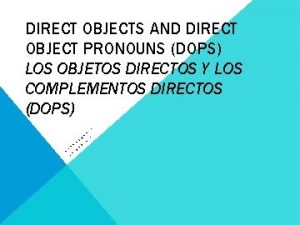 Direct objects