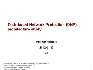 Distributed Network Protection DNP architecture study Maarten Vissers