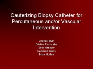 Cauterizing Biopsy Catheter for Percutaneous andor Vascular Intervention