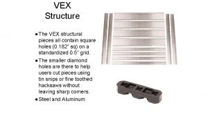 VEX Structure The VEX structural pieces all contain