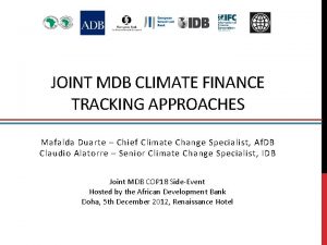 Mdb climate finance