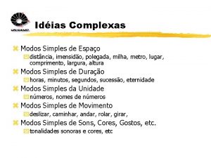 Ideias simples e complexas