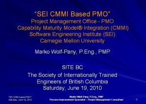 Sei cmmi training Sei cmmi training