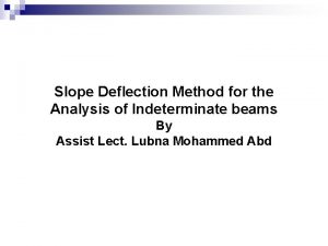 Slope deflection formula table