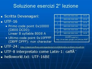 Soluzione esercizi 2 lezione n n Scritta Devanagari