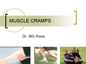 MUSCLE CRAMPS Dr MG Roos HISTORY n n