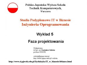 PolskoJaposka Wysza Szkoa Technik Komputerowych Warszawa Studia Podyplomowe