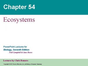 Chapter 54 Ecosystems Power Point Lectures for Biology