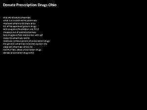 Donate Prescription Drugs Ohio blue sky discount pharmacy