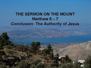 Summary of the sermon on the mount matthew 5-7