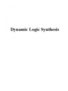 Dynamic Logic Synthesis Basic Domino CMOS Gate precharge