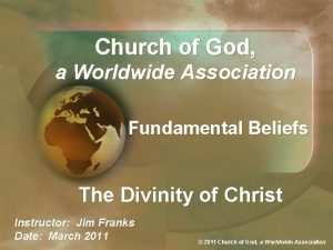 Church of God a Worldwide Association Fundamental Beliefs