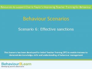 Selfmanagement Resources to support Charlie Taylors Improving Teacher