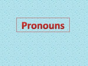 Co je to pronouns