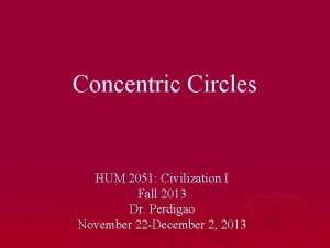 Concentric Circles HUM 2051 Civilization I Fall 2013