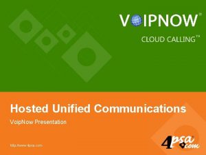 Unified communications presentation